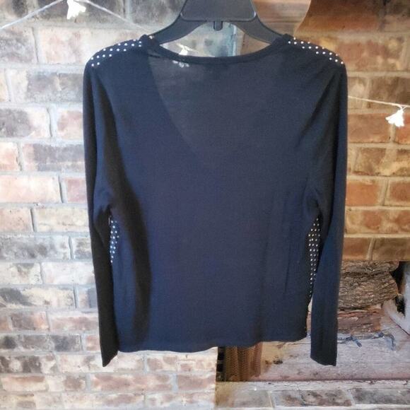 Talbots lightweight silk polka dot cardigan size large - Picture 2 of 5